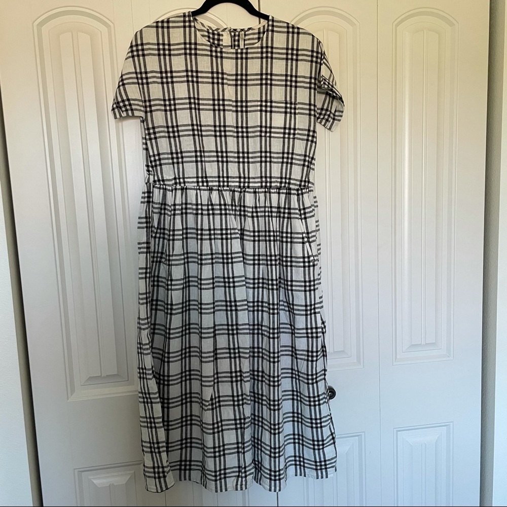 Rylee + Cru Black and White Plaid Midi Dress